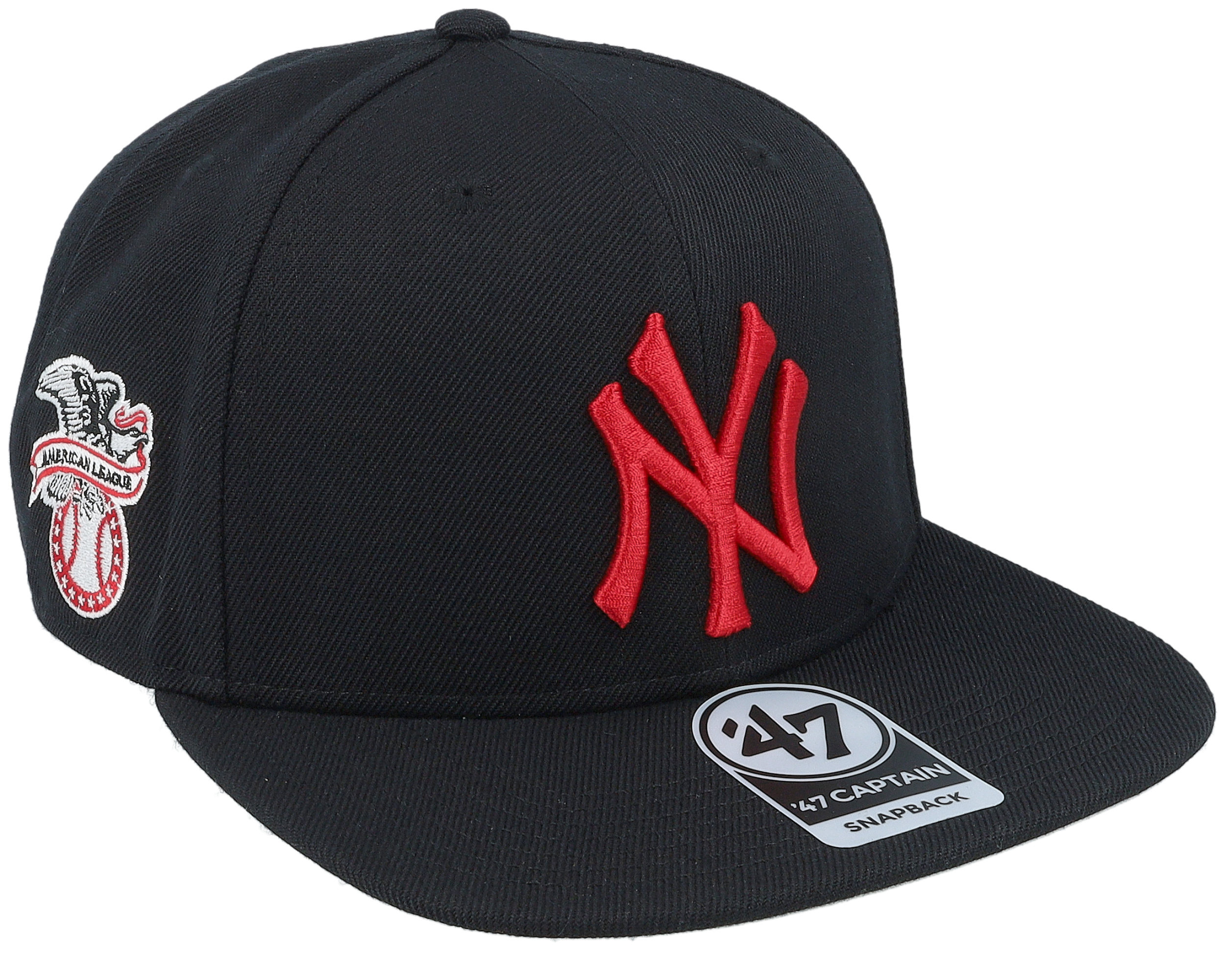 New York Yankees Sure Shot Captain Black Snapback - 47 Brand