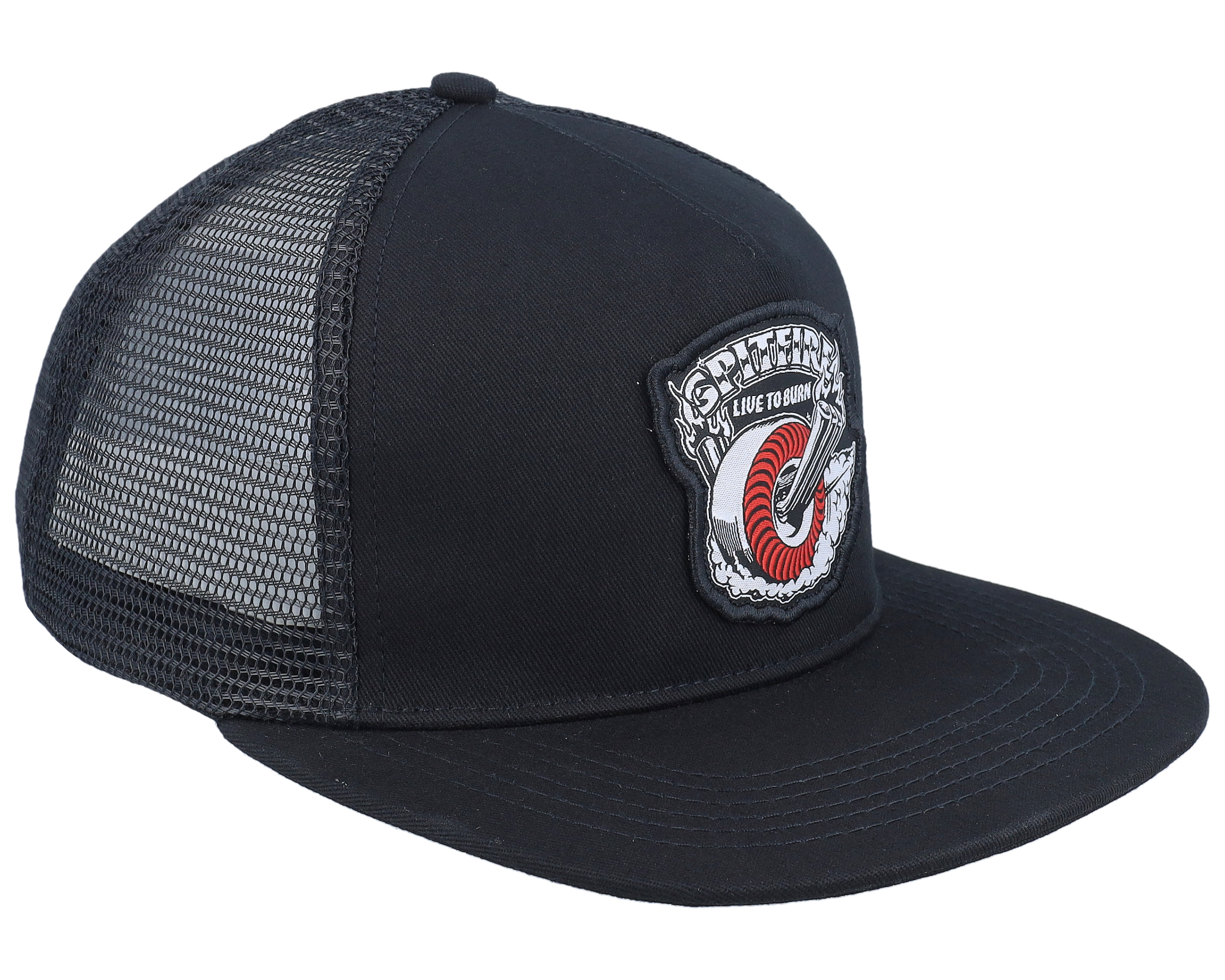 Burnout Black/White/Red Trucker Snapback