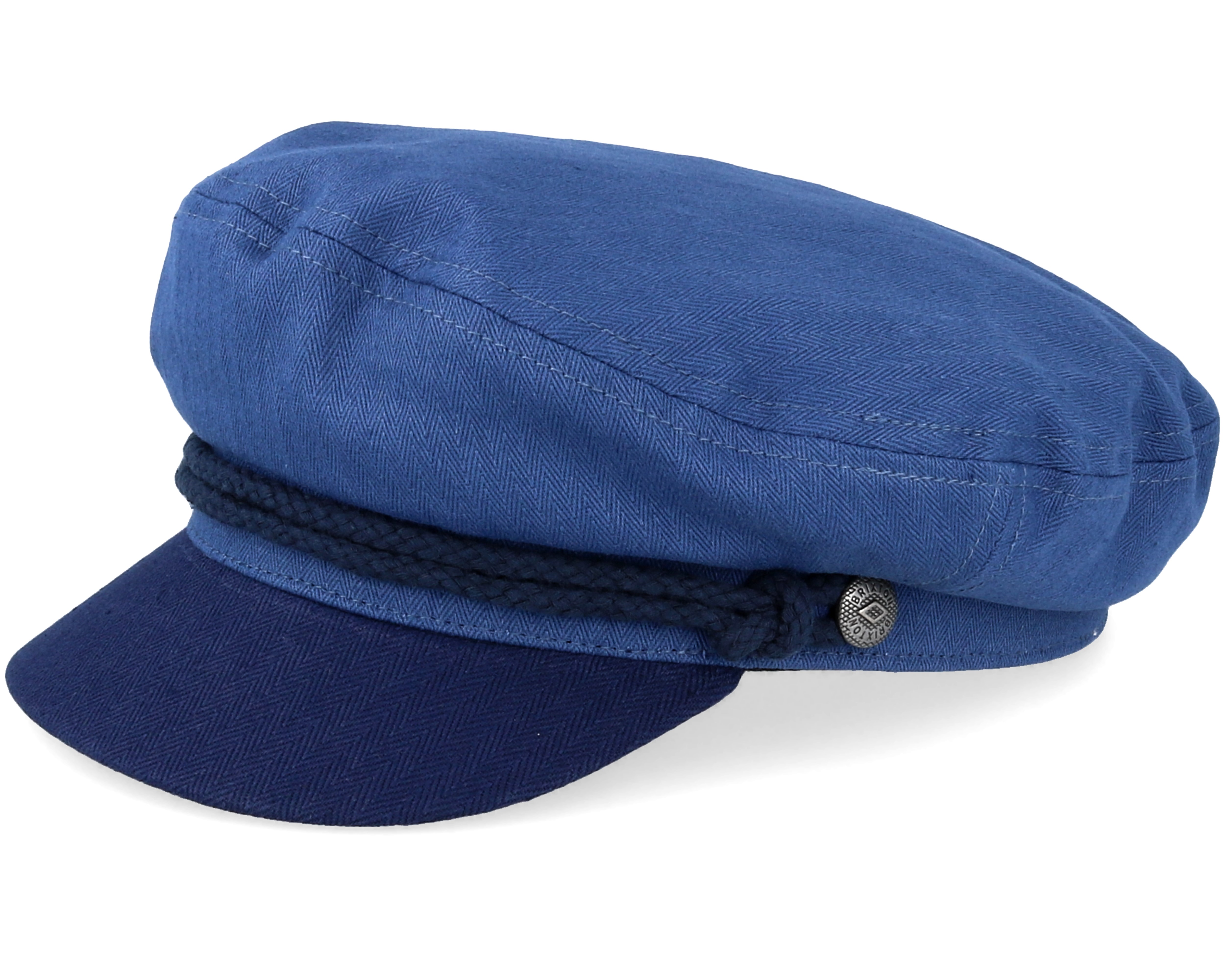 Fiddler Blue/Dark Navy Flat Cap - Brixton cap | Hatstoreworld.com