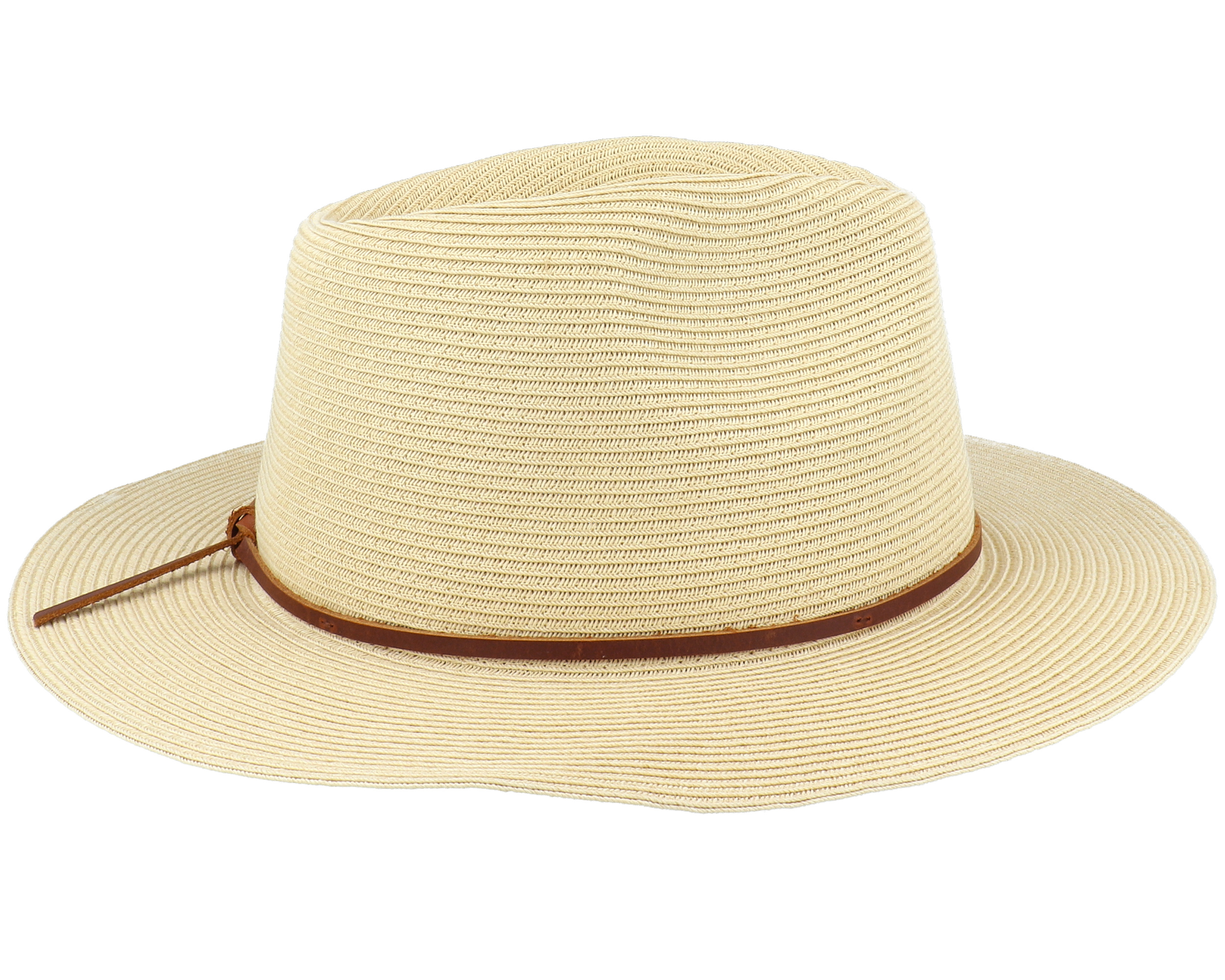 Wesley Packable Tan Fedora Straw Hat