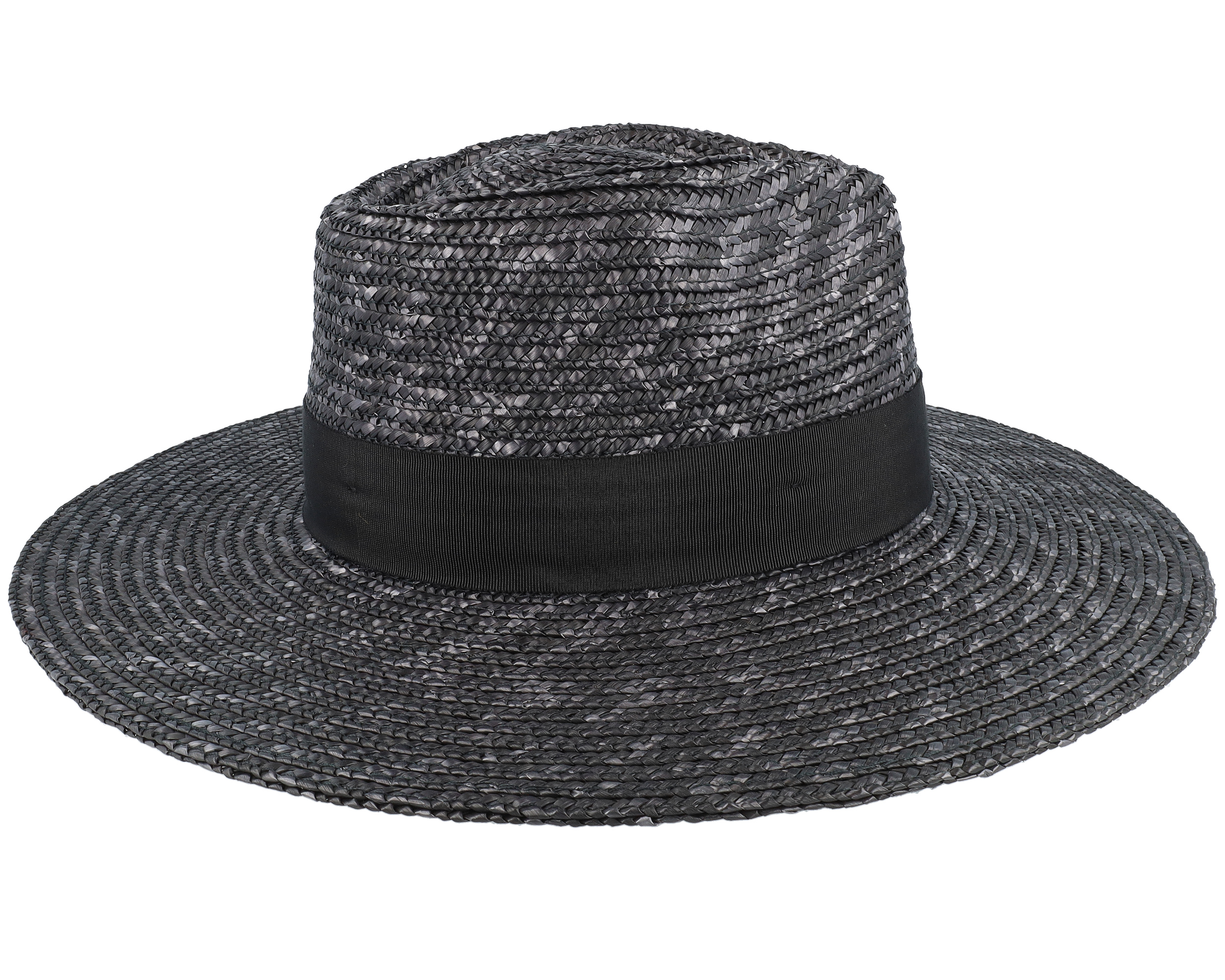 black wicker hat