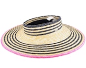 Joanna Visor Honey/Black/Pink Straw Hat