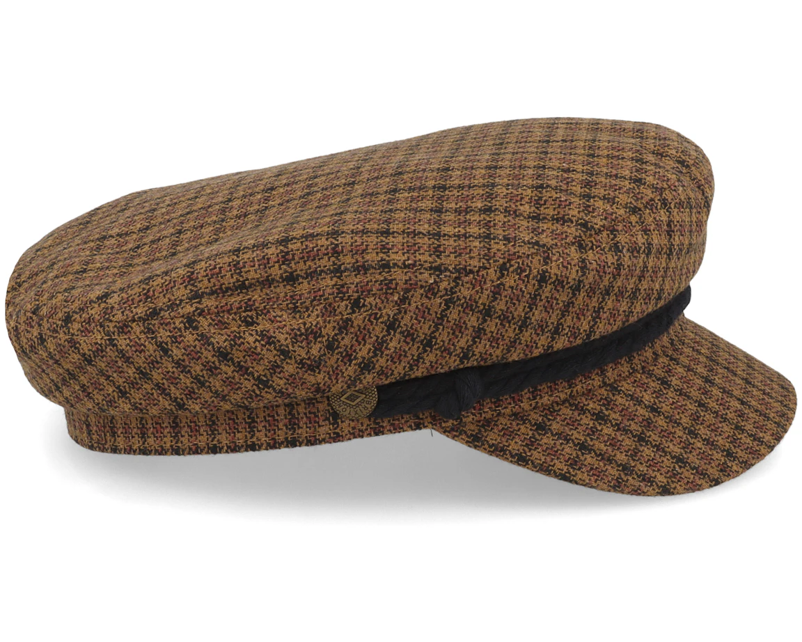 Fiddler Cap Caramel/Black Vega Cap - Brixton cap | Hatstoreworld.com