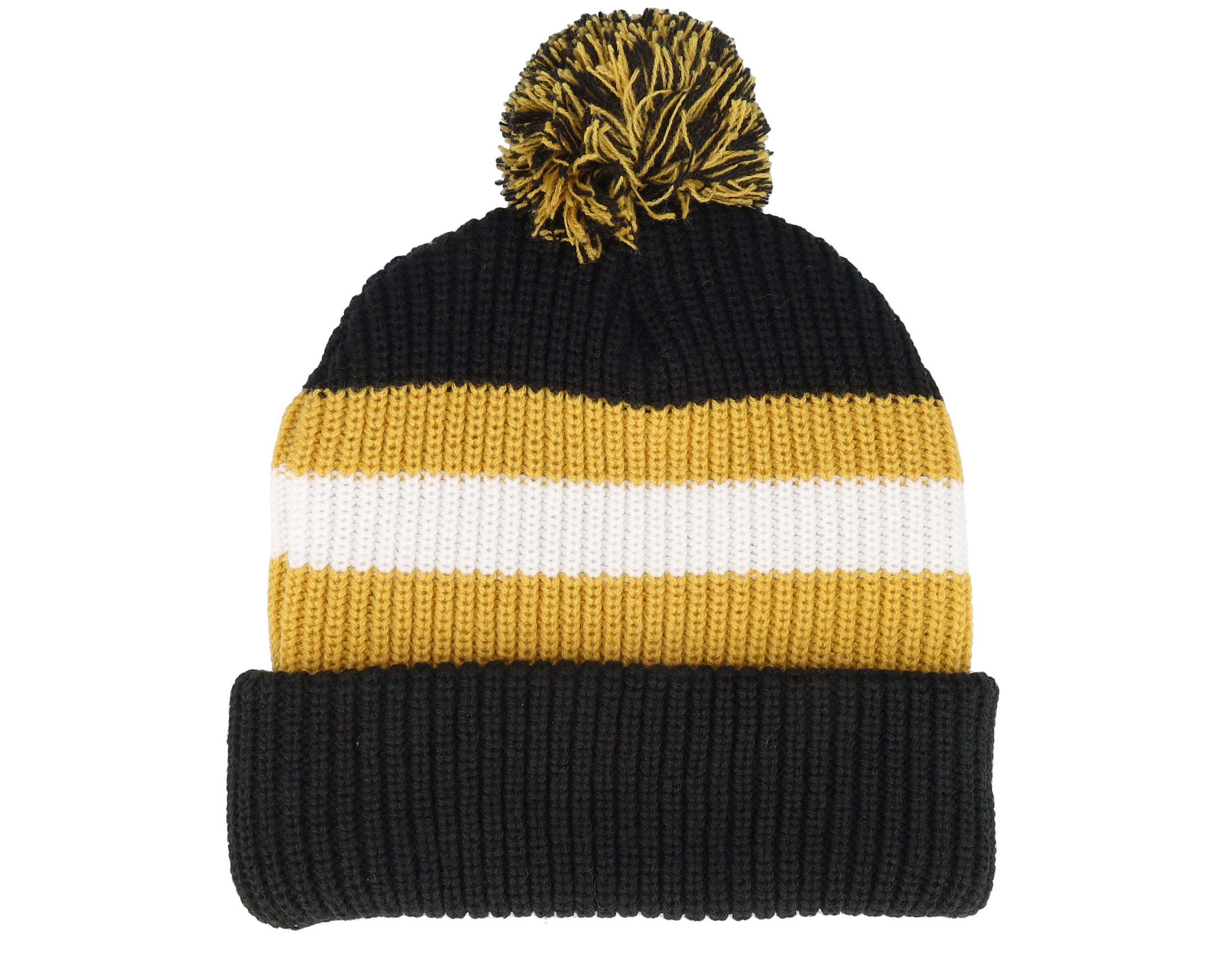 Kit Pom Beanie Black/Off White/Bright Gold Pom