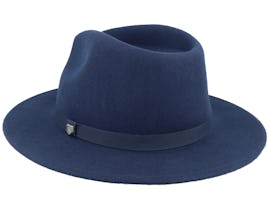 Messer Packable Washed Navy Fedora - Brixton