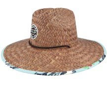 Crest Sun Hat Copper/Canal Blue Straw Hat - Brixton