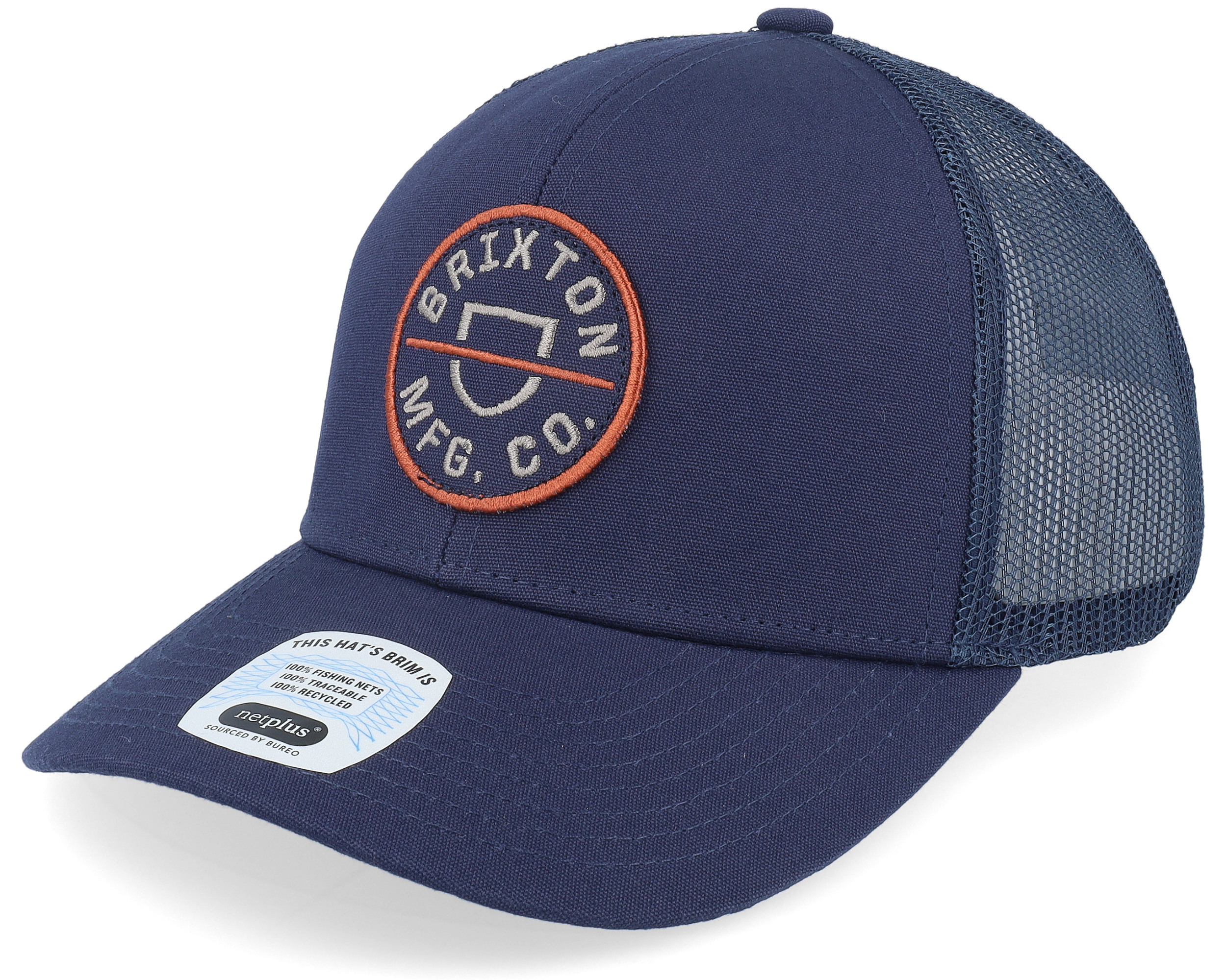 Crest X Mesh Cap Washed Navy/Oatmeal/Marsala Trucker - Brixton