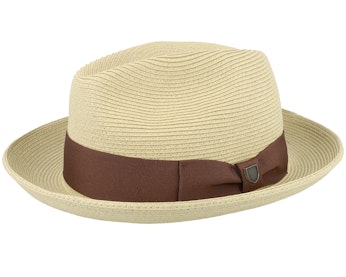 Horton Cb Packable Fedora Dark Tan/Light Brown Straw Hat