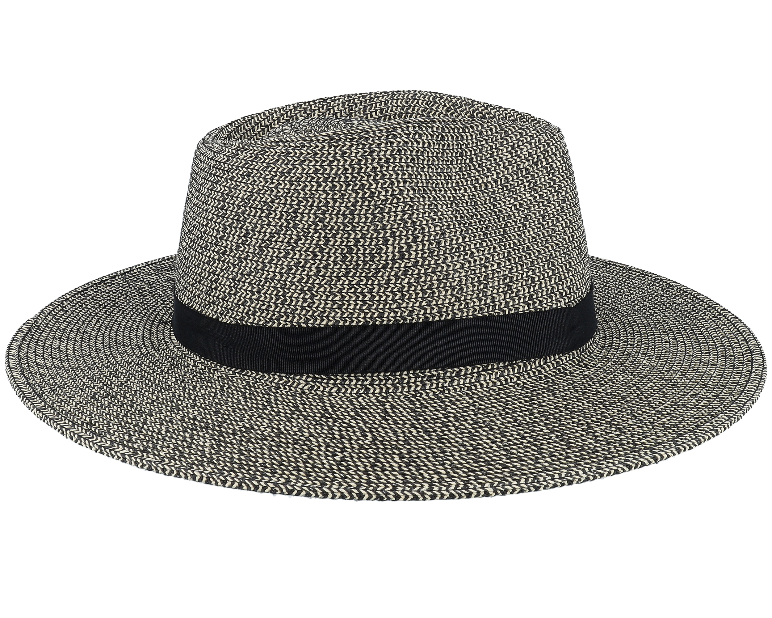 Carolina Straw Packable Travel Black/Natural Fedora