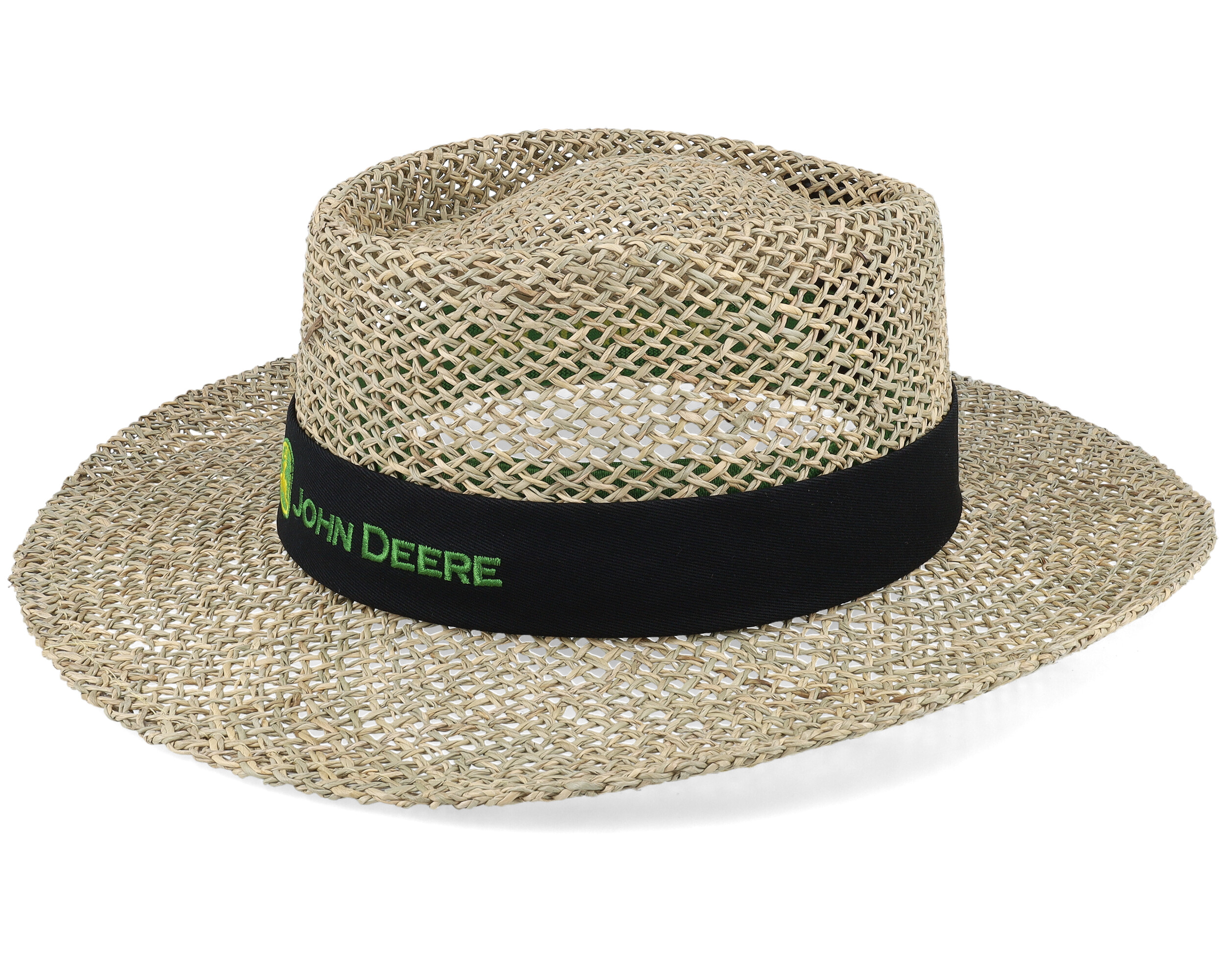 Gambler Hat Natural/Black Straw Hat - John Deere Hut | Hatstore.ch