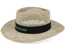 Gambler Hat Natural/Black Straw Hat - John Deere