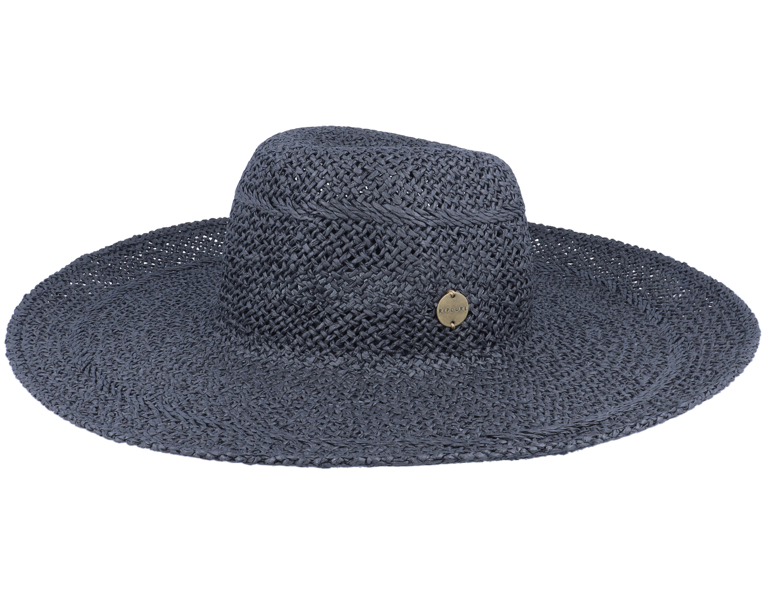 Shore Break Boho Black Straw Sun Hat