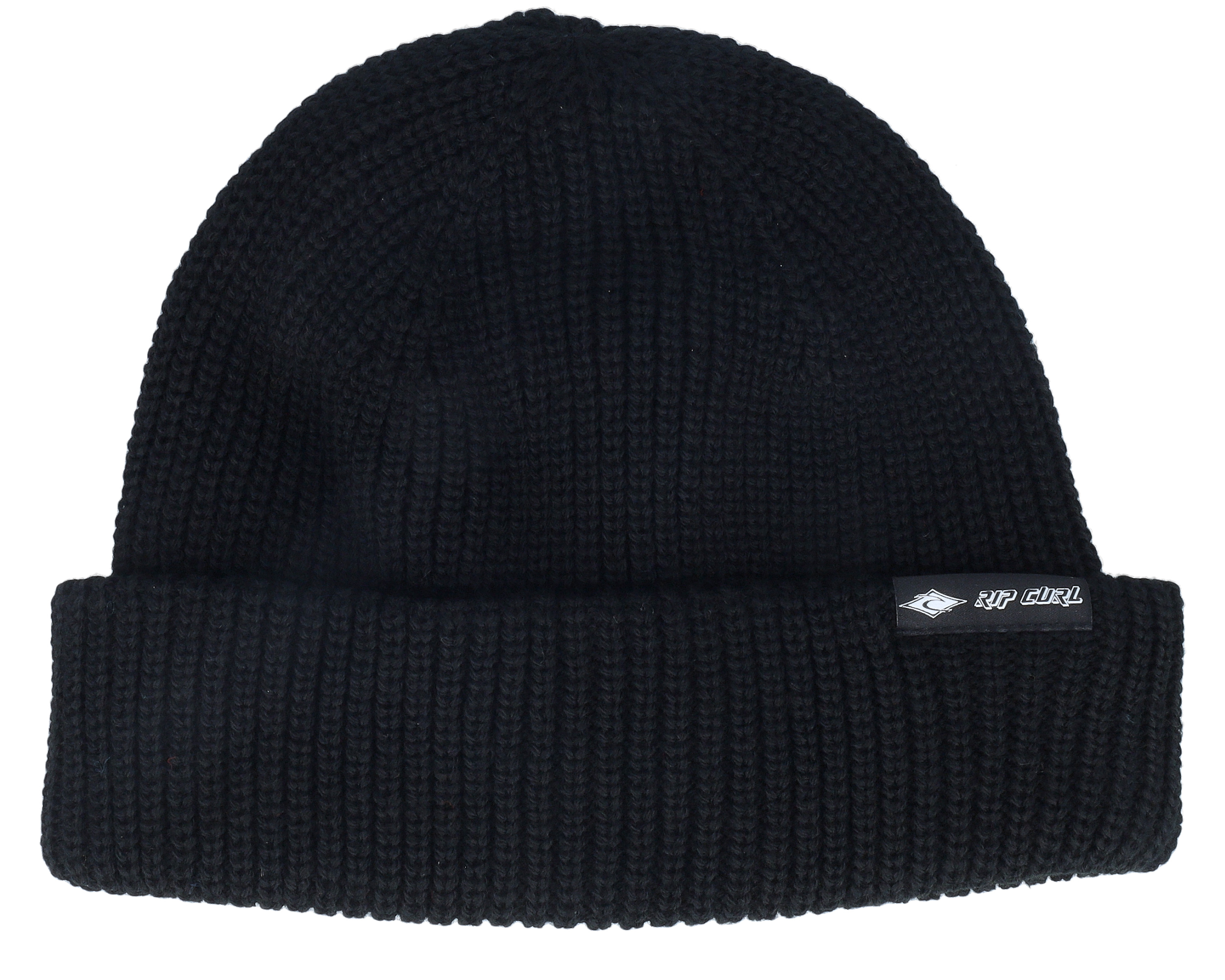 Fade Out Icon Shallow Beanie Black Cuff Rip Curl Beanie Hatstore