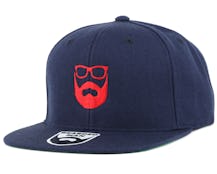 Logo Navy/Red Snapback - Bearded Man