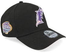 Hatstore Exclusive x Miami Marlins 9FORTY World Series 03 Black/Pink A-Frame Adjustable - New Era