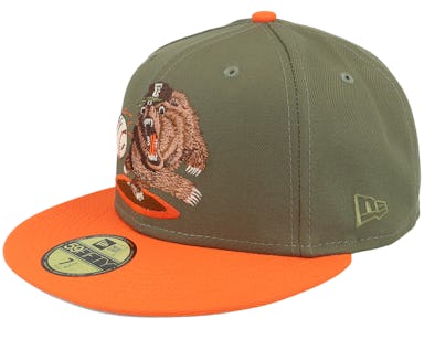 New Era - MiLB Green fitted Cap - Buffalo Bisons MiLB Alert 59FIFTY Olive/Orange Fitted @ Fitted World By Hatstore