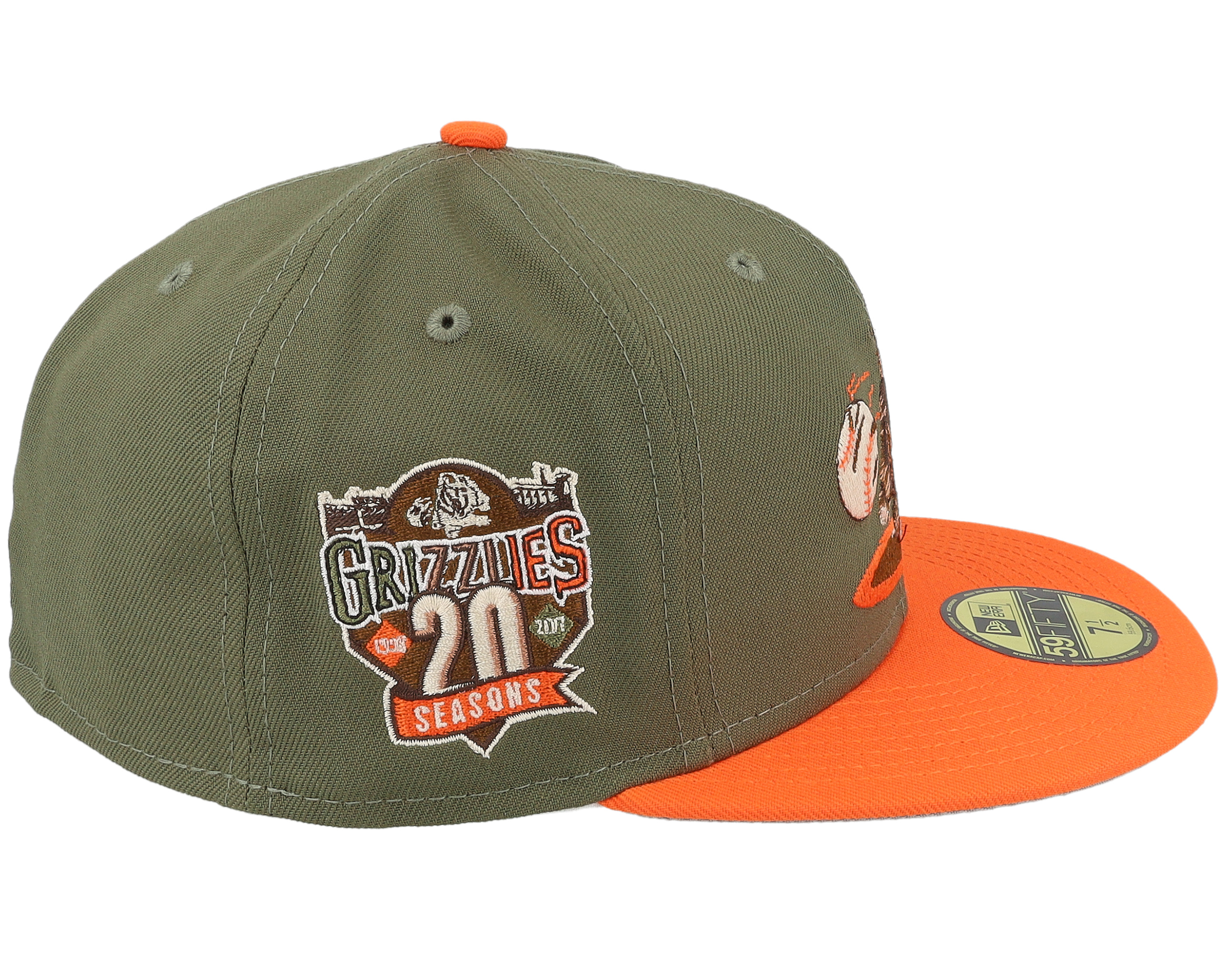 Fresno Grizzlies MiLB Savanna 59FIFTY Olive Orange Fitted New Era