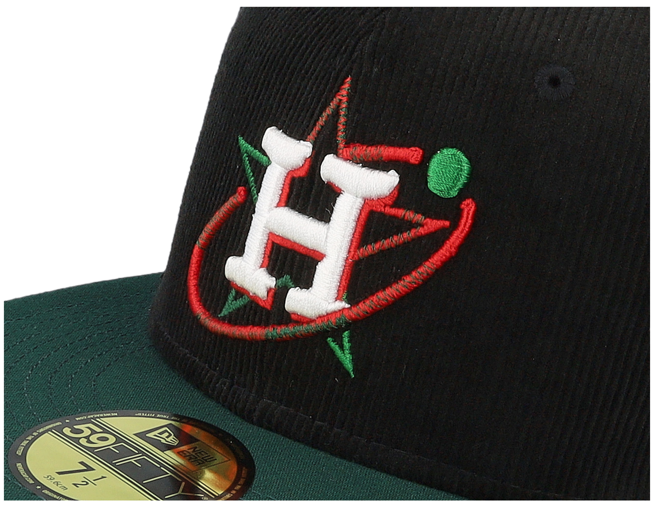 Houston Astros Duality 59FIFTY Cord Crown Black/Green Fitted