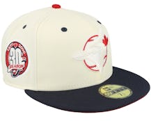 Toronto Blue Jays Scarlet Swirl 59FIFTY 30th World Series Chrome/Navy Fitted - New Era