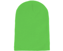 Fluorescent Green Long Blank Beanie - Beechfield