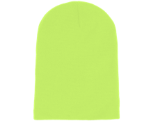 Fluorescent  Yellow Long Blank Beanie - Beechfield