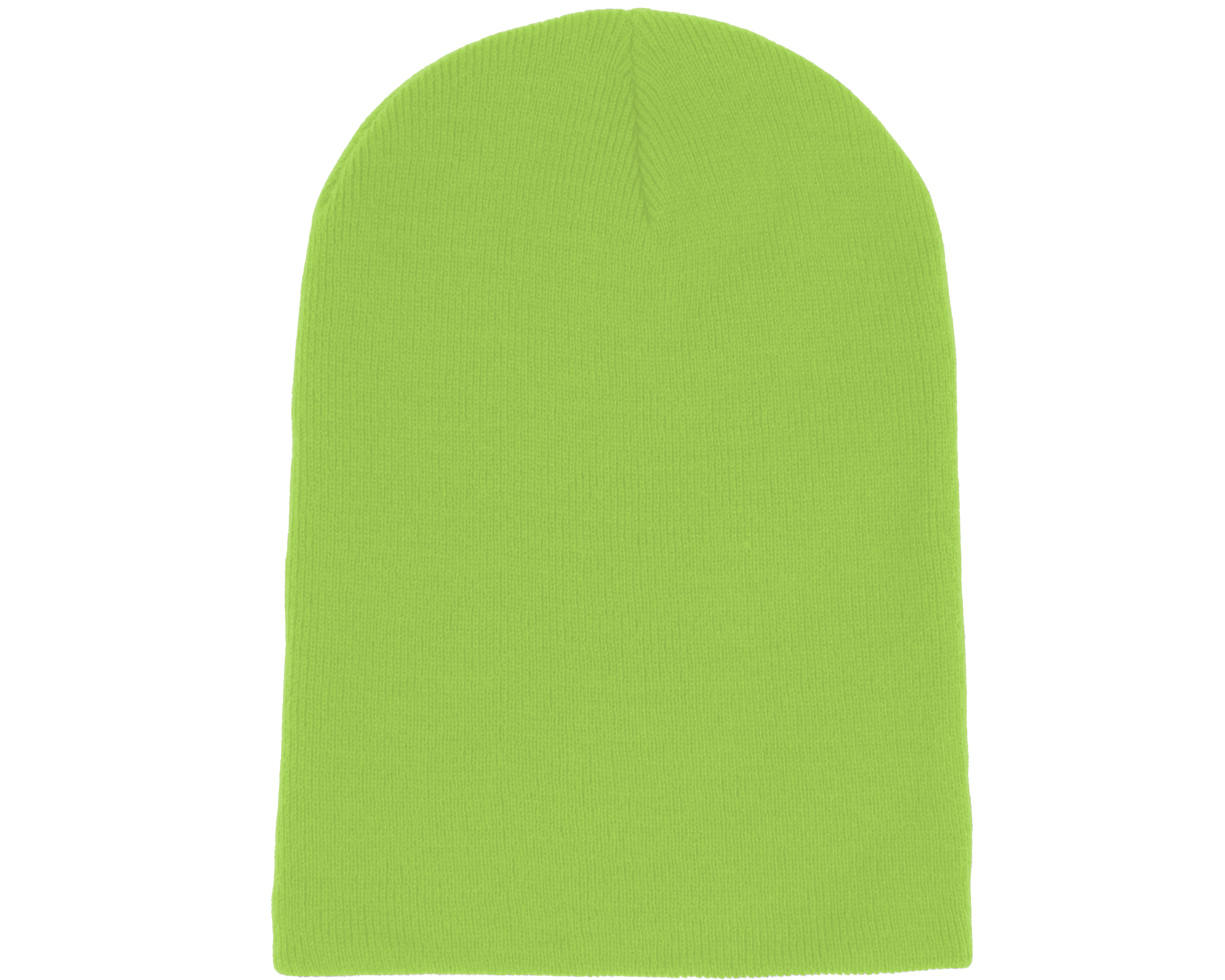 Beanies Lime Green Long Blank Beanie - Beechfield