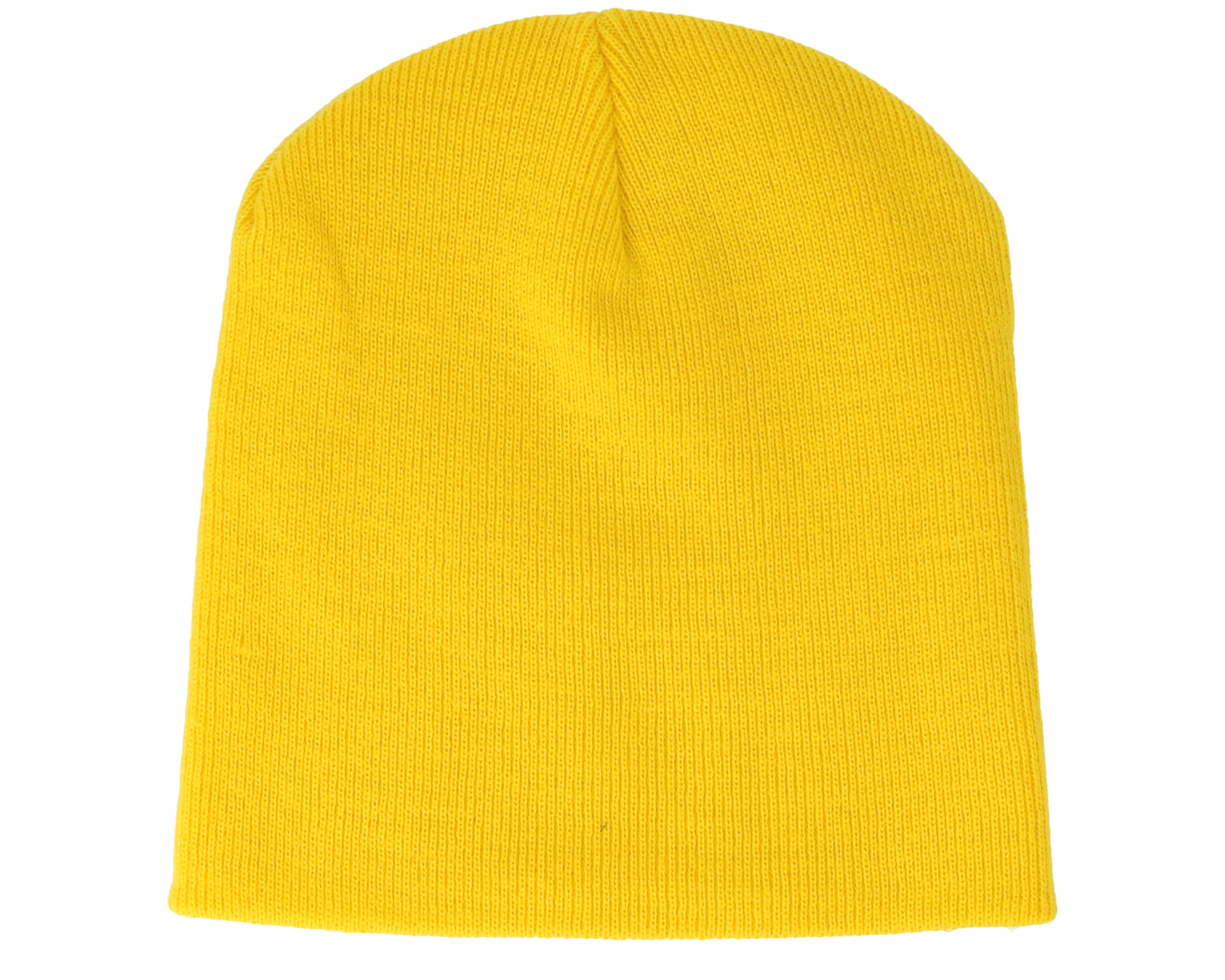 bright yellow beanie hat