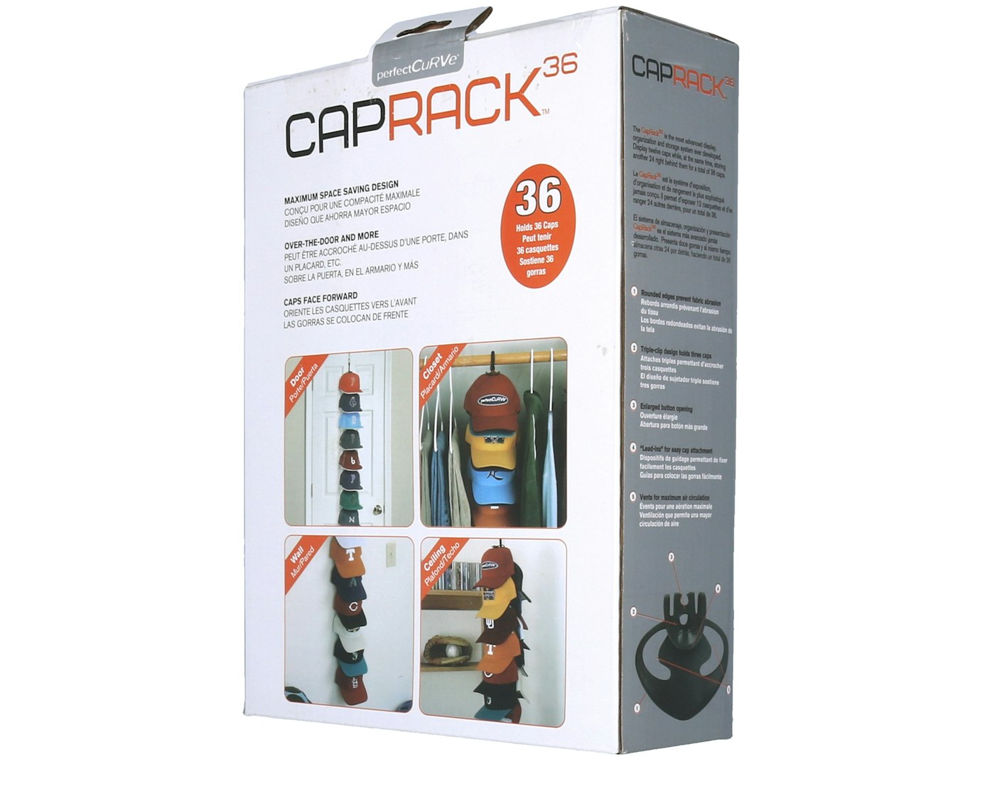 Cap Rack 36 Caps System Black - Perfect Curve | Hatstoreworld.com