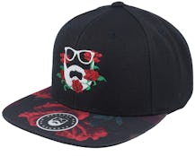 Rose Logo Black/Rose Snapback - Bearded Man