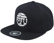 Sunset White Logo Black Snapback
