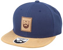 Logo Patch Navy/Suede Snapback - Bearded Man