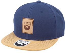 Logo Patch Navy/Suede Snapback - Bearded Man