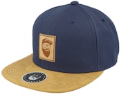 Cap Man Patch Navy/Suede Snapback
