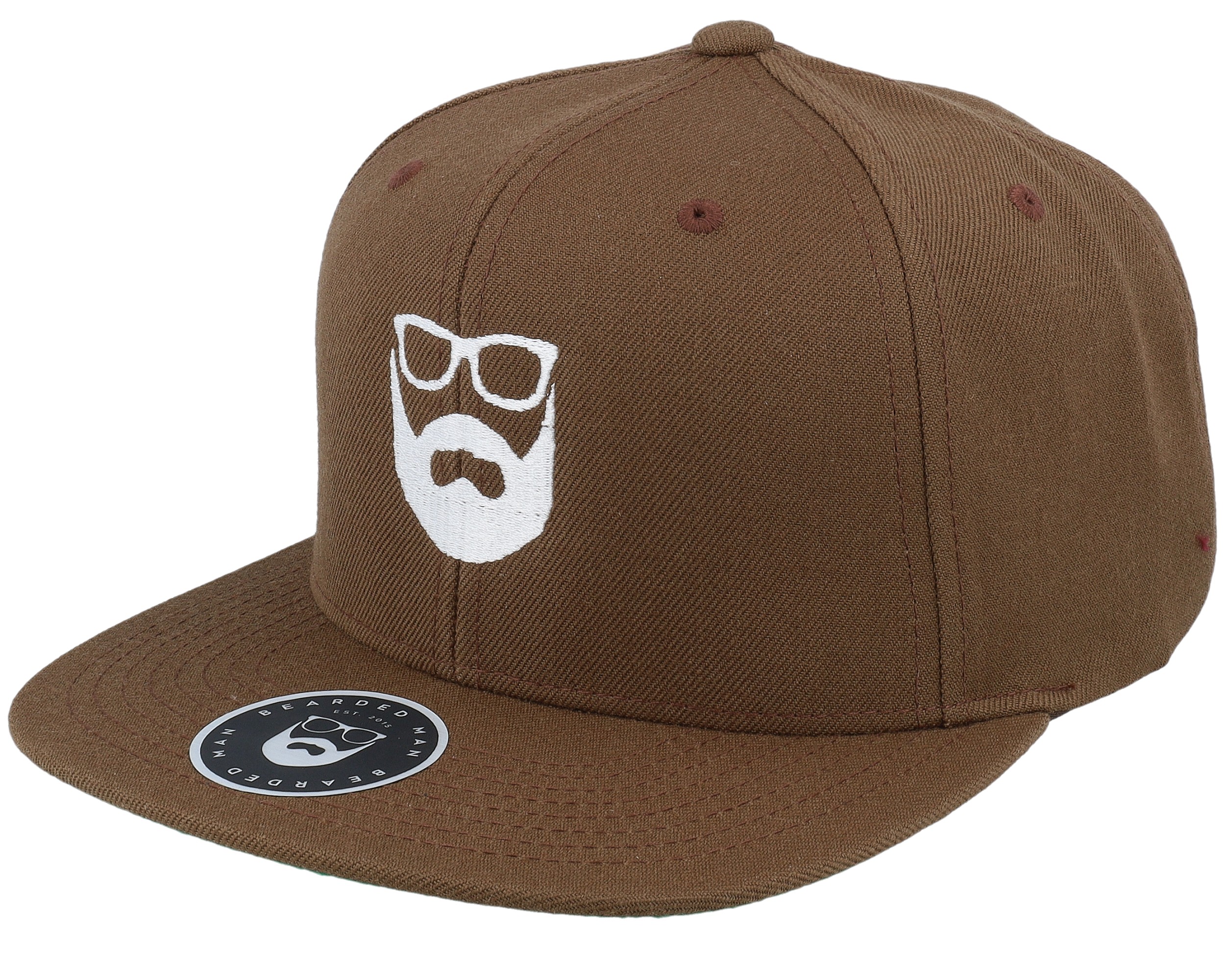 Bearded Man - Brown Snapback Cap - Logo Light Brown Snapback @ Hatstore