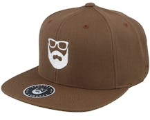 Logo Light Brown Snapback - Bearded Man