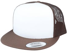 Classic White Front/Brown Trucker - Yupoong