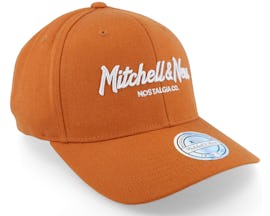 Pinscript Snapback Burnt Orange/Silver 110 Adjustable - Mitchell & Ness