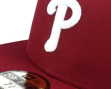 Philadelphia Phillies 1973-86 LOW-CROWN VINTAGE Burgundy-Sky Fitted Hat