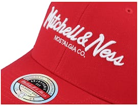 Branded Pinscript Scarlet/White Adjustable - Mitchell & Ness