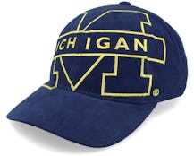 Michigan Wolverines U. Of Michigan Ncaa Big Logo Deadstock Navy Adjustable - Mitchell & Ness
