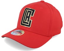 Los Angeles Clippers Golden Black Stretch Red Adjustable - Mitchell & Ness