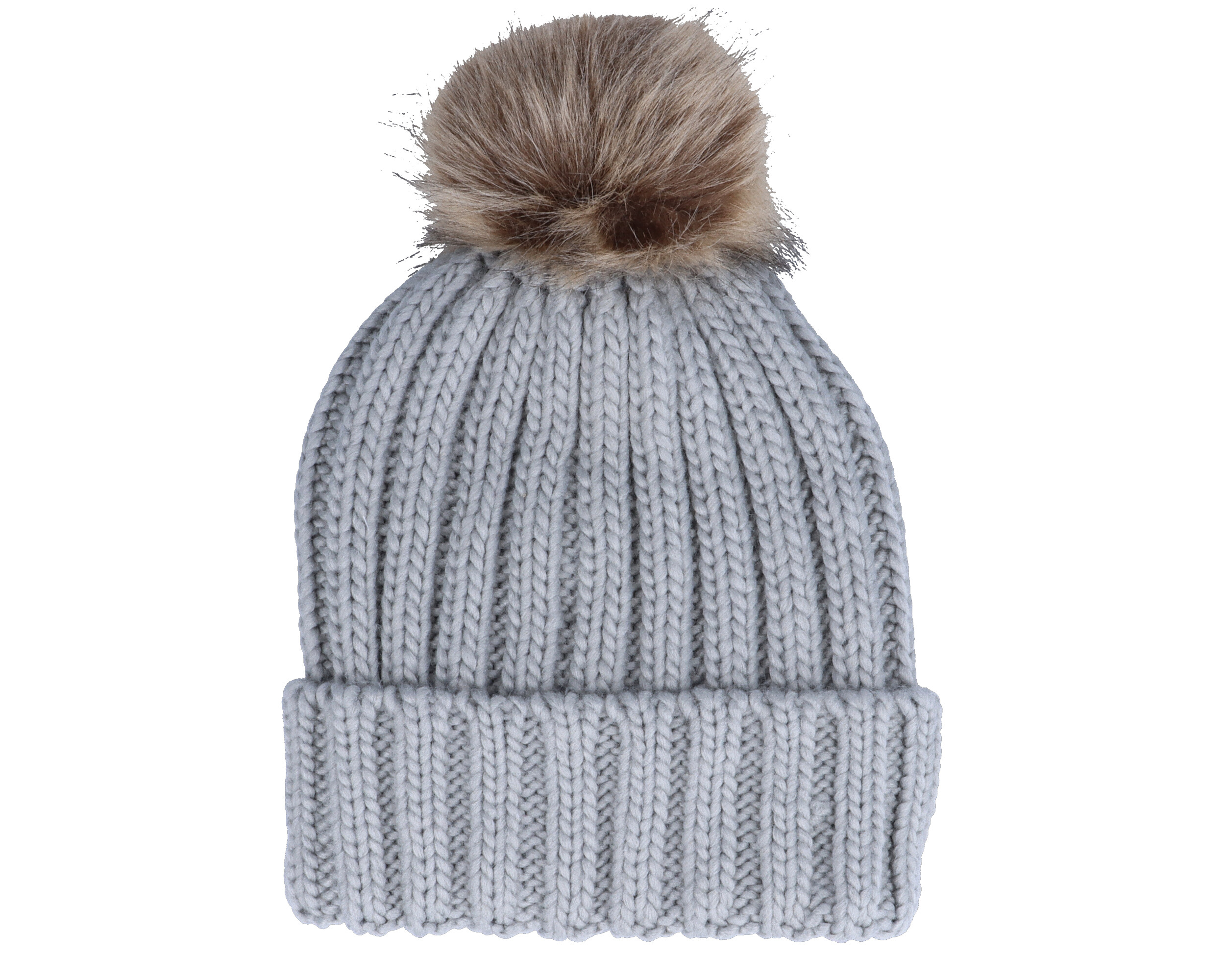 Gorros Fur Chunky Beanie Light Grey Pop - Beechfield