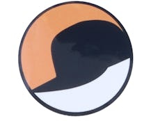 Icon 5 cm Black/Orange/White Sticker - Hatstore