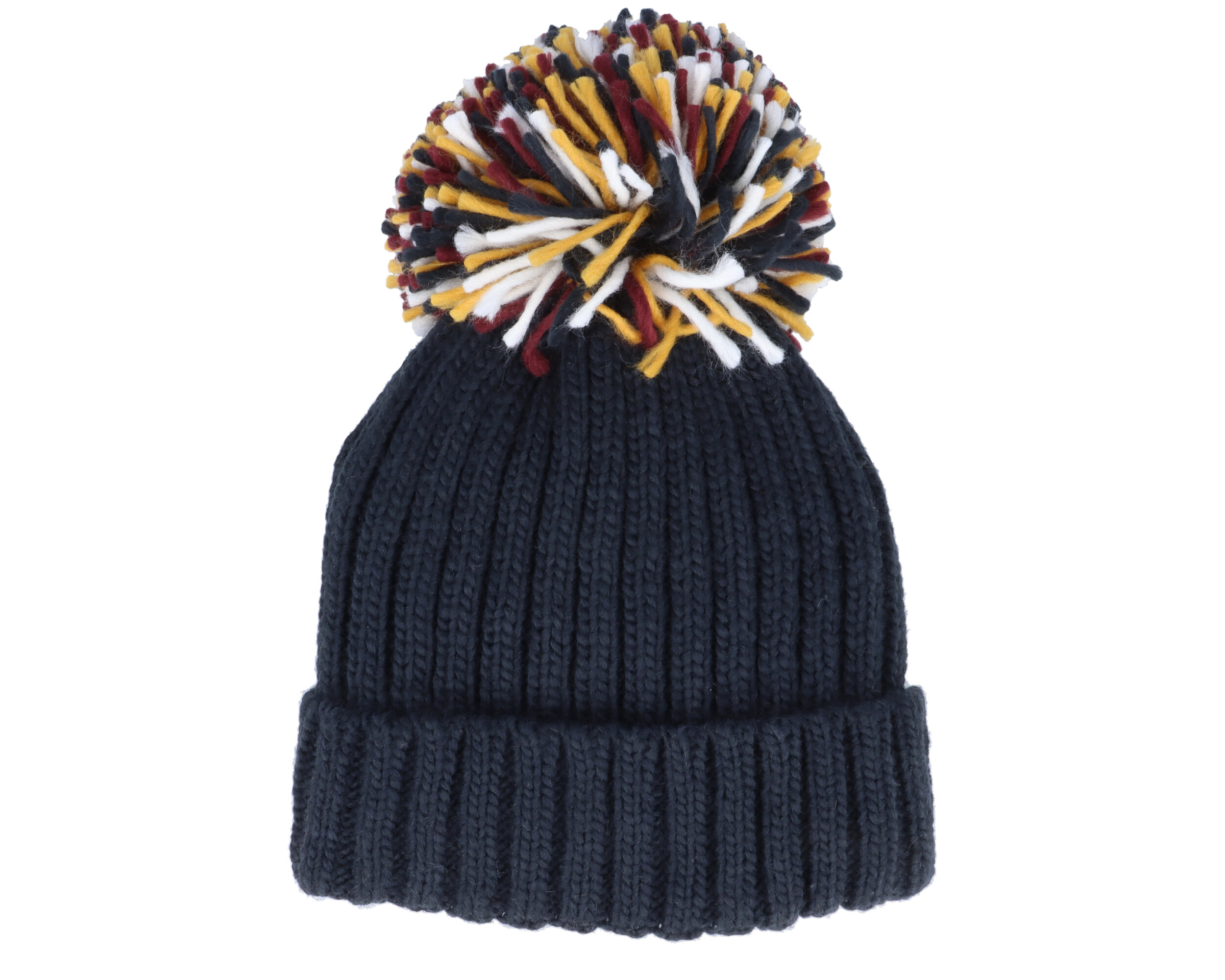 Hygge Beanie French Navy Pom - Beechfield beanie | Hatstoreworld.com