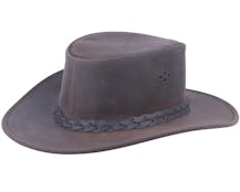 Aussie Bush Squashable Leather Brown Hat - MJM Hats