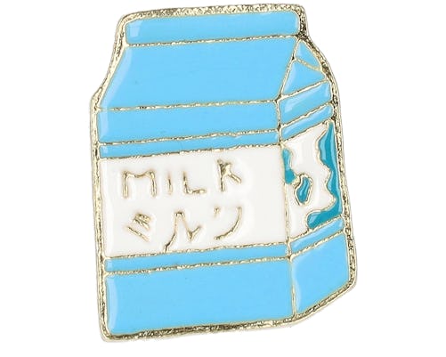 Milk Box Blue Metal Enamel Pin - Cap Pins