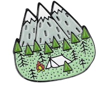 Tenting Green/Grey Metal Enamel Pin - Cap Pins