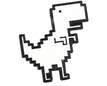 Pixel T-rex White Metal Enamel Pin - Cap Pins