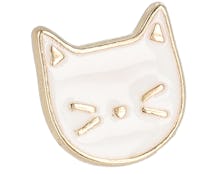 White Cat Metal Enamel Pin - Cap Pins