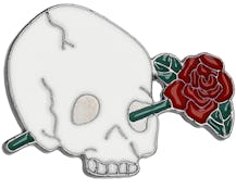 Skull & Rose White Metal Enamel Pin - Cap Pins
